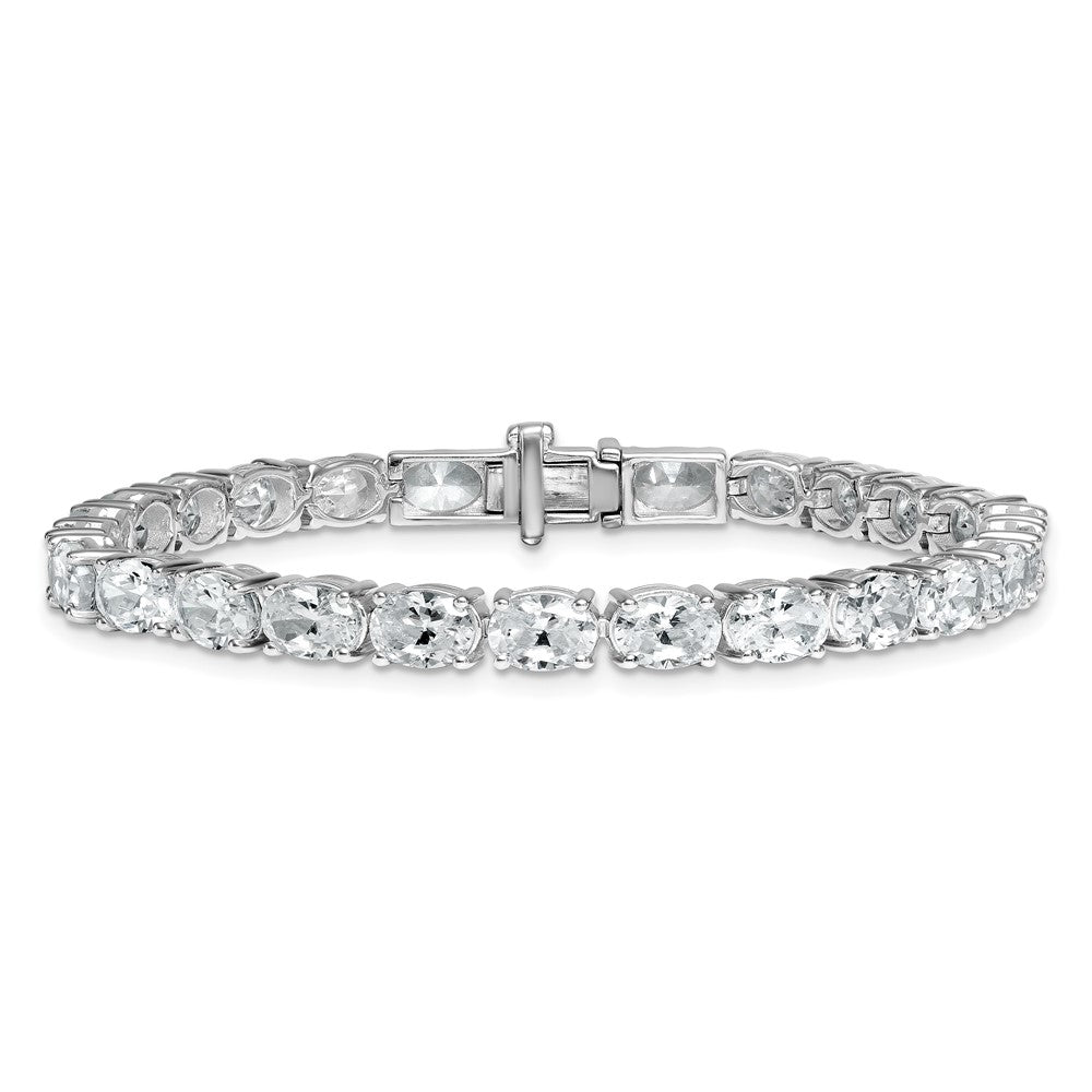 14K White Gold Vs+ F+ Lab Grown Oval Diamond Tennis Bracelet