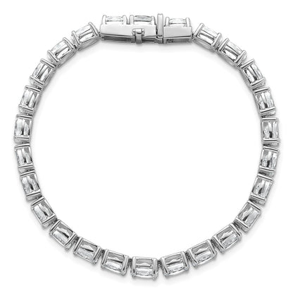 14K White Gold Vs+ F+ Lab Grown Oval Diamond Tennis Bracelet