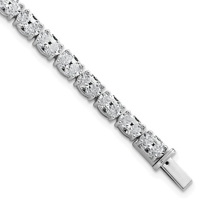 14K White Gold Vs+ F+ Lab Grown Oval Diamond Tennis Bracelet
