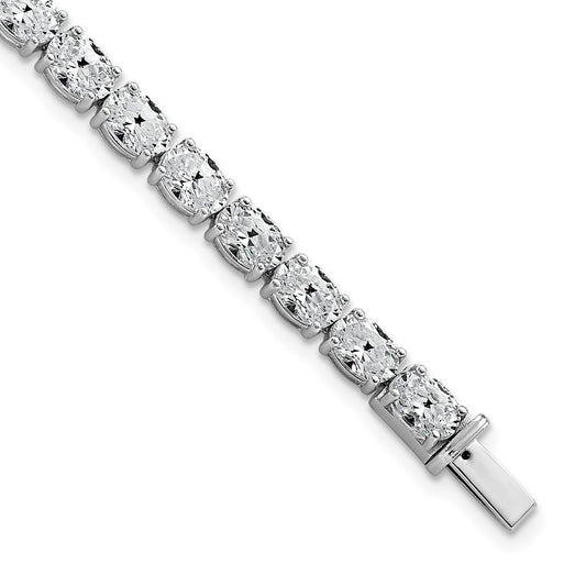 14K White Gold Vs/Si+ G+ Lab Grown Oval Diamond Tennis Bracelet