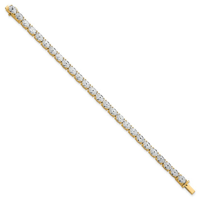 14K Yellow Gold Vs/Si+ G+ Lab Grown Oval Diamond Tennis Bracelet