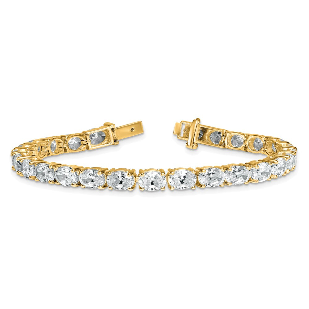 14K Yellow Gold Certified Vs/Si Fgh Lab Grown Oval Diamond Tennis Bracelet