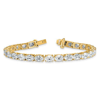 14K Yellow Gold Certified Vs/Si Fgh Lab Grown Oval Diamond Tennis Bracelet