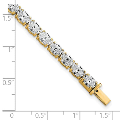 14K Yellow Gold Certified Vs Def Lab Grown Oval Diamond Tennis Bracelet
