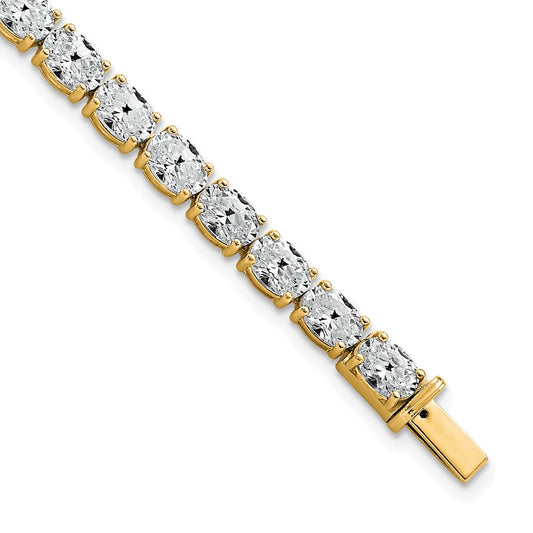 14K Yellow Gold Vs+ F+ Lab Grown Oval Diamond Tennis Bracelet