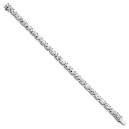 14K White Gold Vs/Si+ G+ Lab Grown Oval Diamond Tennis Bracelet