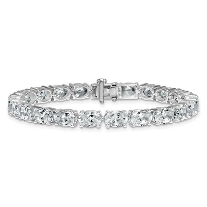 14K White Gold Certified Vs Def Lab Grown Oval Diamond Tennis Bracelet