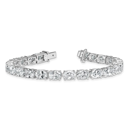 14K White Gold Vs+ F+ Lab Grown Oval Diamond Tennis Bracelet