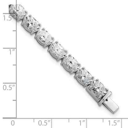 14K White Gold Certified Vs Def Lab Grown Oval Diamond Tennis Bracelet