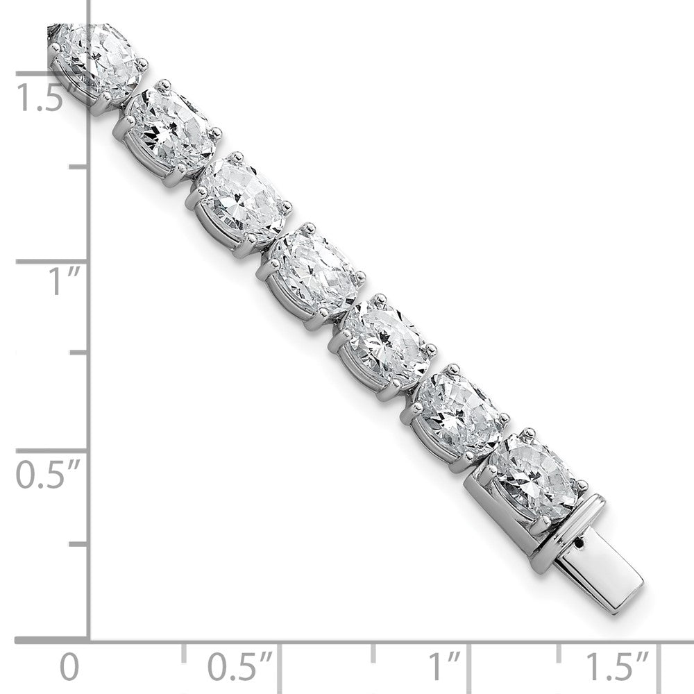 14K White Gold Vs+ F+ Lab Grown Oval Diamond Tennis Bracelet