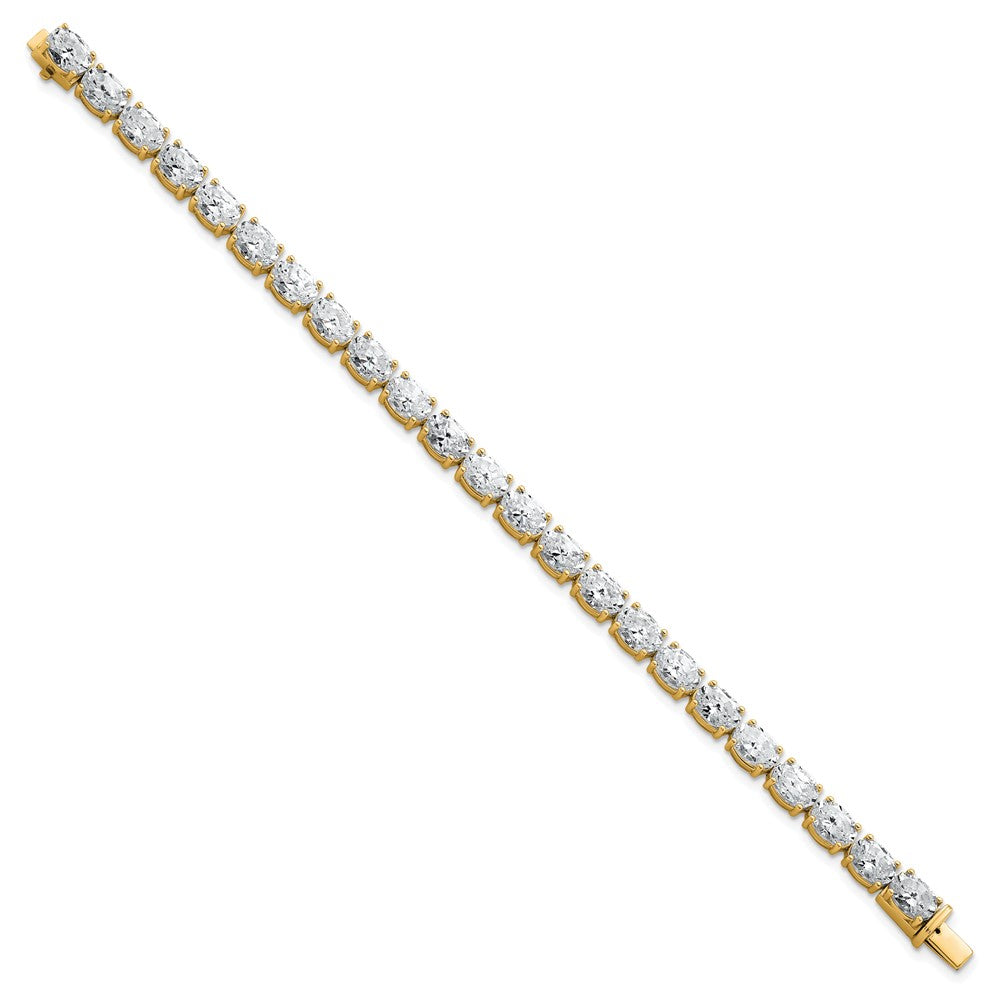 14K Yellow Gold Certified Vs/Si Fgh Lab Grown Oval Diamond Tennis Bracelet