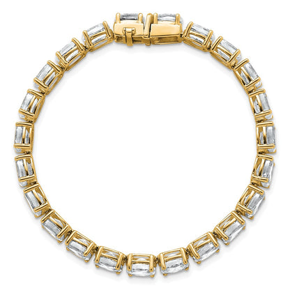 14K Yellow Gold Certified Vs Def Lab Grown Oval Diamond Tennis Bracelet
