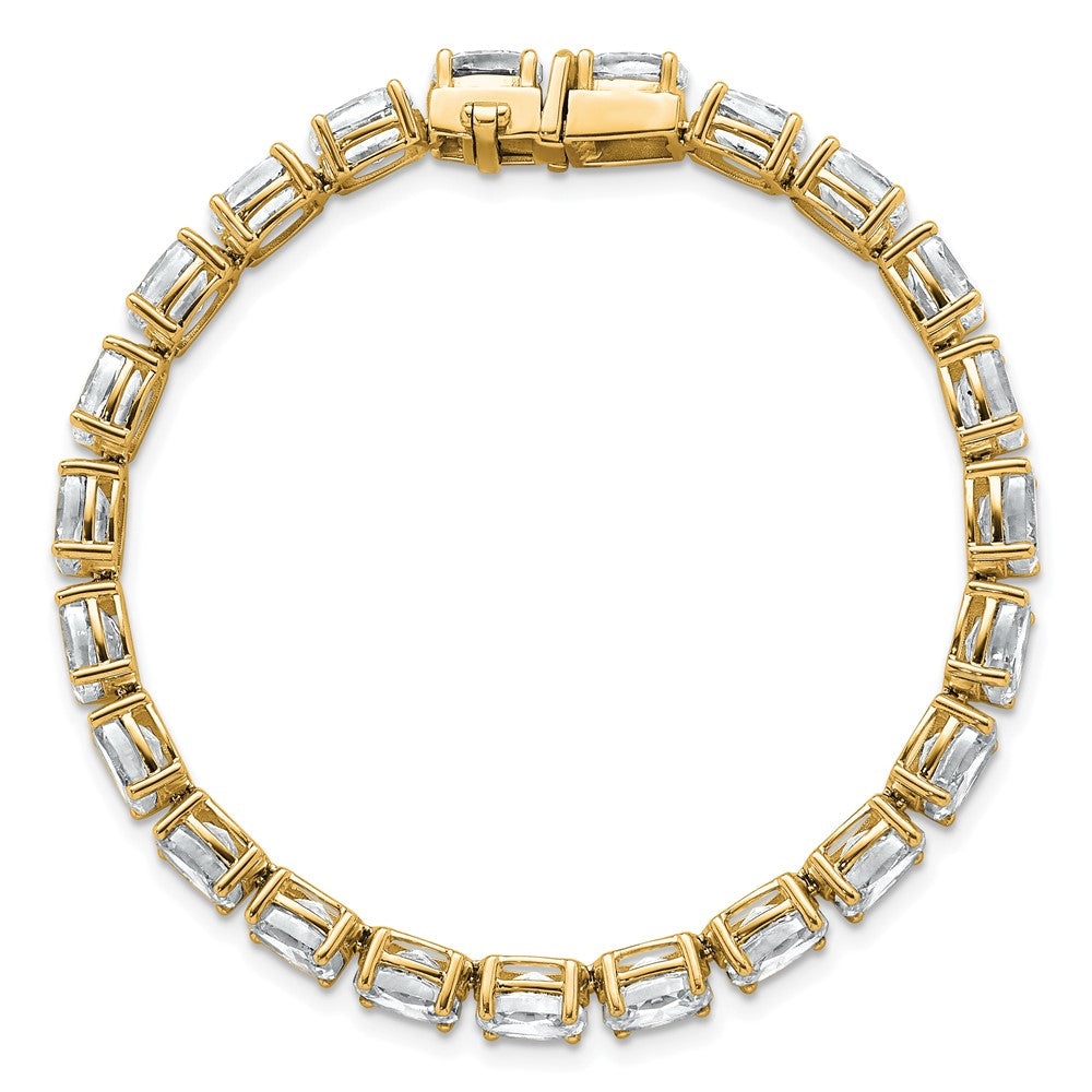 14K Yellow Gold Vs+ F+ Lab Grown Oval Diamond Tennis Bracelet