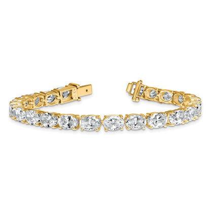 14K Yellow Gold Certified Vs Def Lab Grown Oval Diamond Tennis Bracelet