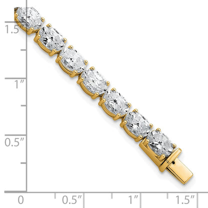 14K Yellow Gold Vs/Si+ G+ Lab Grown Oval Diamond Tennis Bracelet