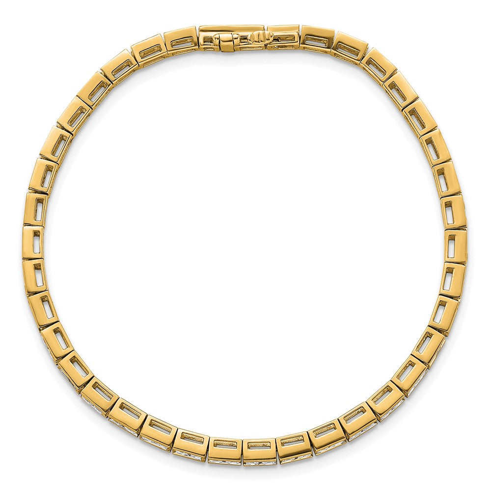 14K Yellow Gold Lab Grown Diamond Vs/Si+ G+ Princess Tennis Bracelet