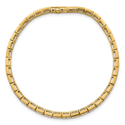 14K Yellow Gold Certified Lab Grown Diamond Vs/Si Fgh Princess Tennis Bracelet