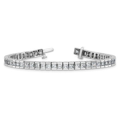 14K White Gold Certified Lab Grown Diamond Vs/Si Fgh Princess Tennis Bracel