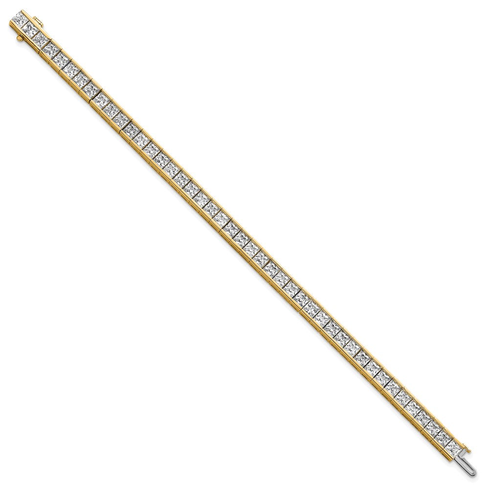 14K Yellow Gold Lab Grown Diamond Vs/Si+ G+ Princess Tennis Bracelet