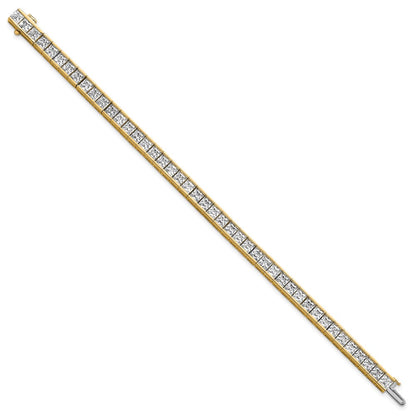 14K Yellow Gold Lab Grown Diamond Vs/Si+ G+ Princess Tennis Bracelet