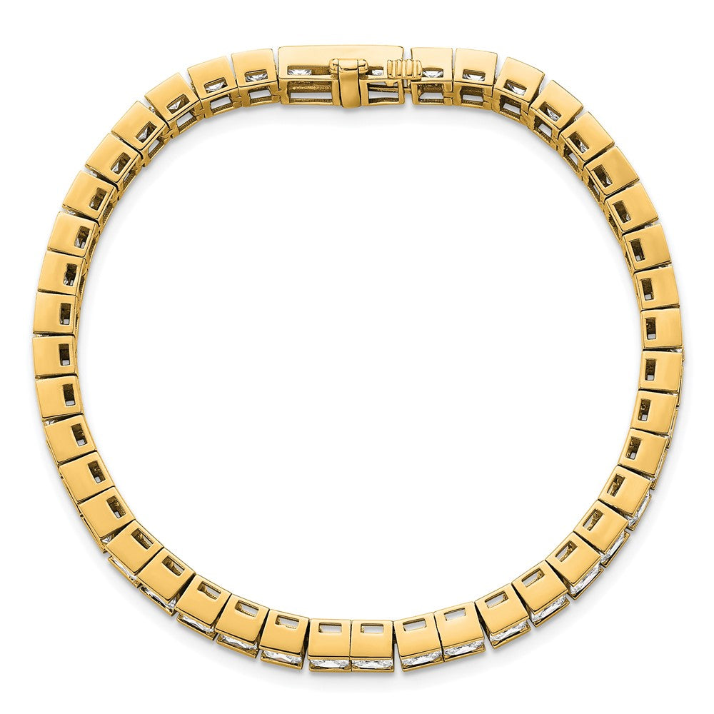 14K Yellow Gold Lab Grown Diamond Vs/Si+ G+ Princess Tennis Bracelet