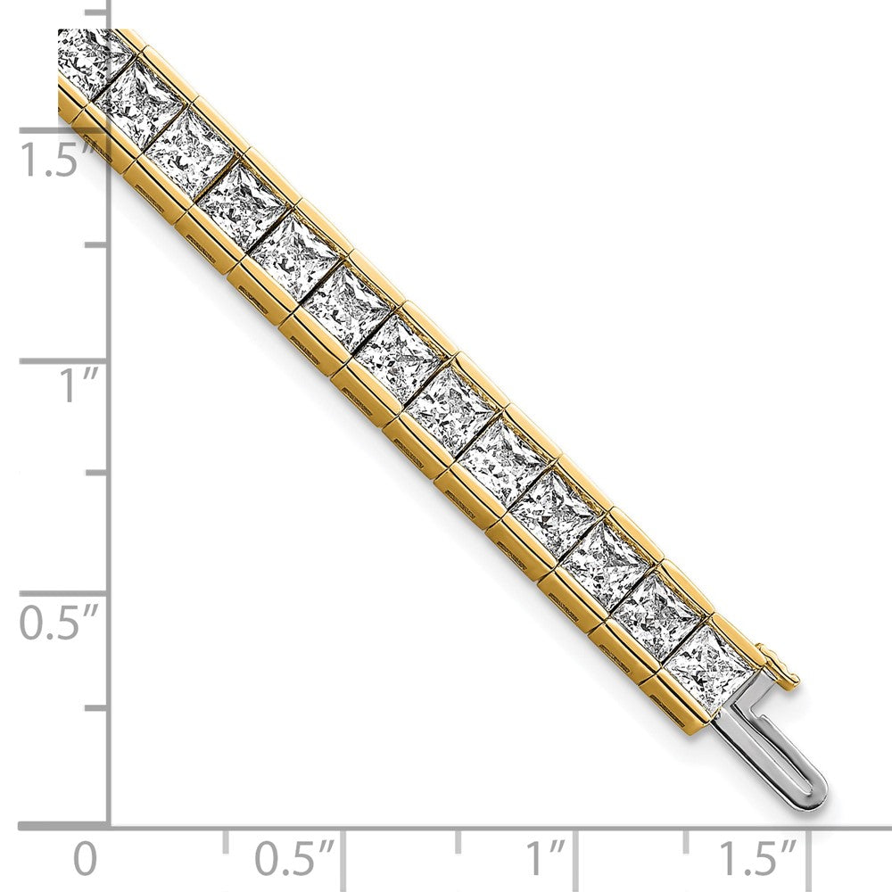 14K Yellow Gold Lab Grown Diamond Vs/Si+ G+ Princess Tennis Bracelet