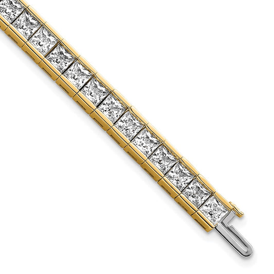 14K Yellow Gold Lab Grown Diamond Vs/Si+ G+ Princess Tennis Bracelet