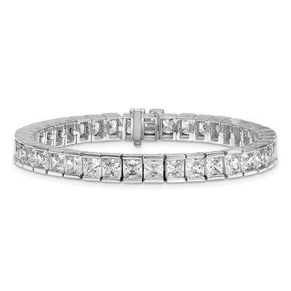 14K White Gold Lab Grown Diamond Vs/Si+ G+ Princess Tennis Bracelet