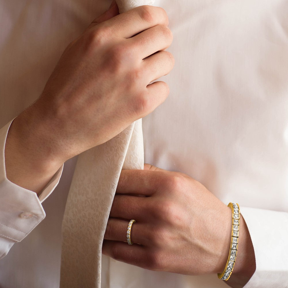 14K White Gold Lab Grown Diamond Vs+ F+ Princess Tennis Bracelet