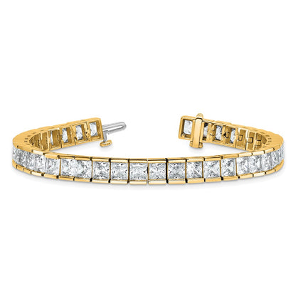 14K Yellow Gold Lab Grown Diamond Vs/Si+ G+ Princess Tennis Bracelet