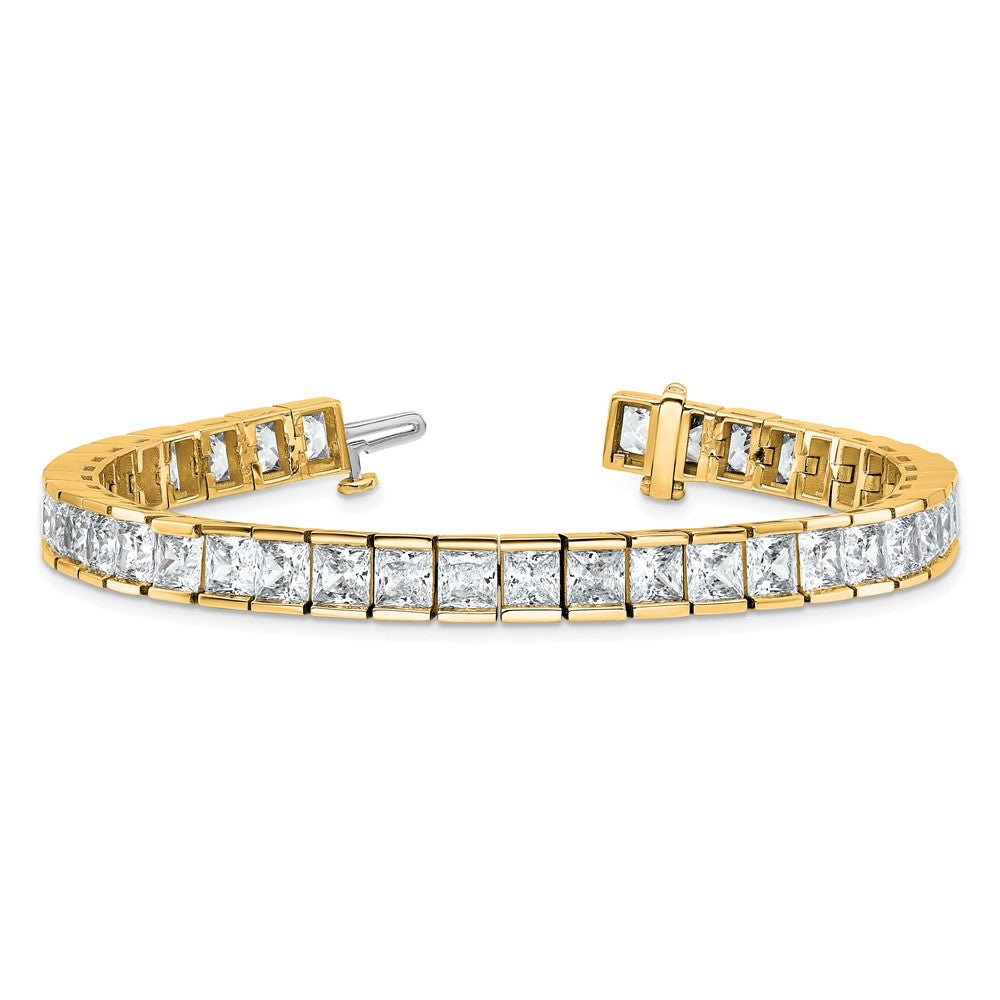 14K Yellow Gold Certified Lab Grown Diamond Vs/Si Fgh Princess Tennis Bracelet