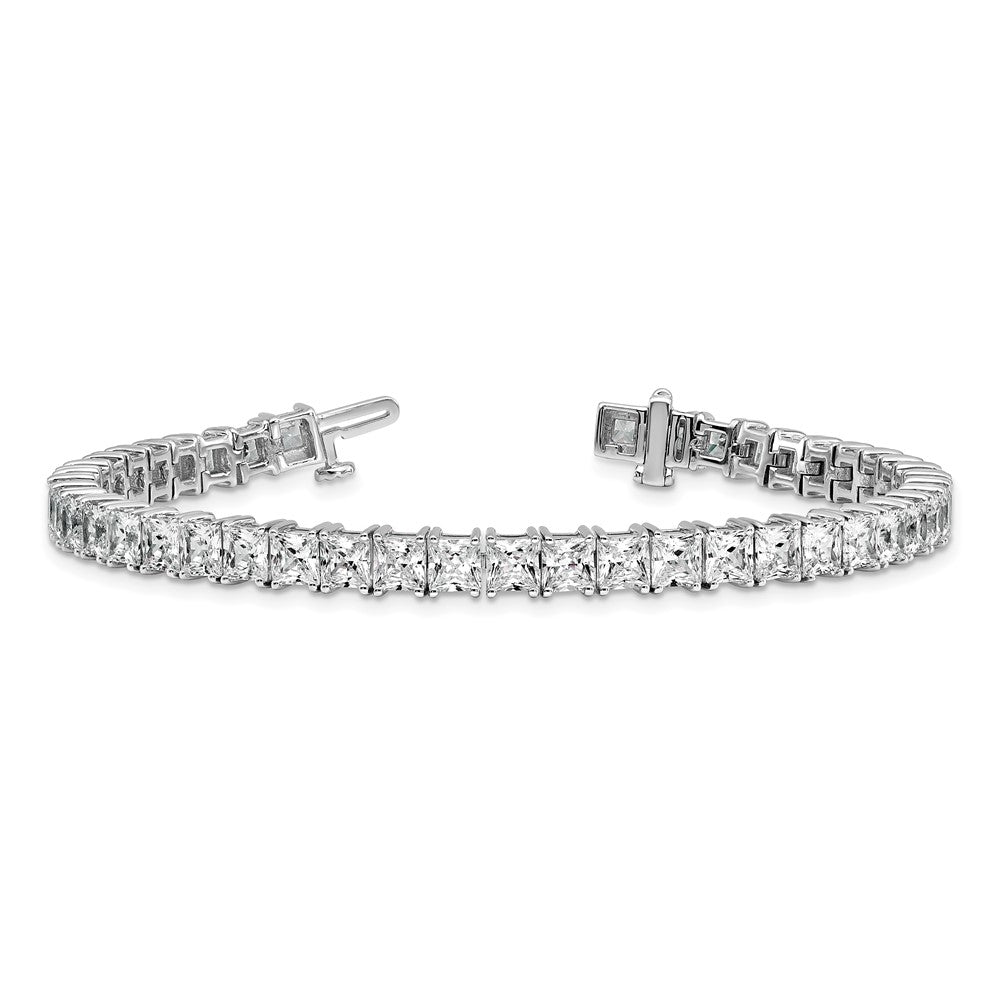 14K White Gold Certified Vs Def Lab Grown Princess Diamond Tennis Bracelet