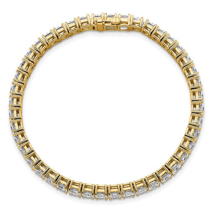 14K Yellow Gold Vs/Si+ G+ Lab Grown Princess Diamond Tennis Bracelet
