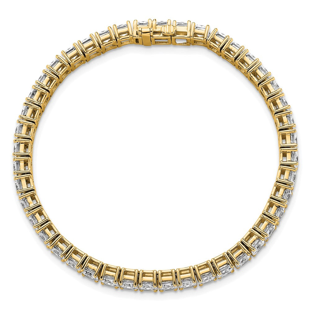 14K Yellow Gold Certified Vs Def Lab Grown Princess Diamond Tennis Bracelet