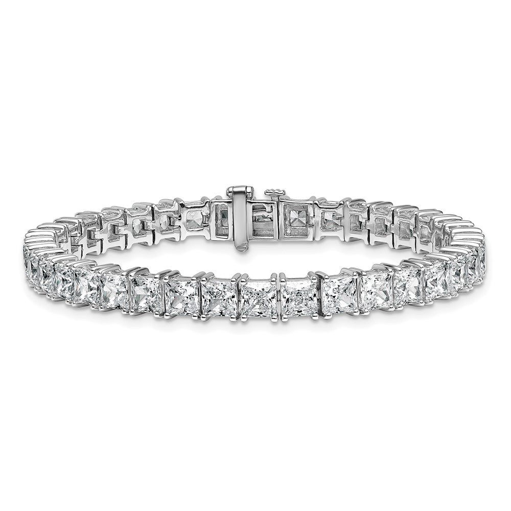 14K White Gold Vs/Si+ G+ Lab Grown Princess Diamond Tennis Bracelet