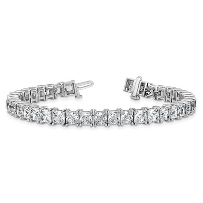 14K White Gold Vs/Si+ G+ Lab Grown Princess Diamond Tennis Bracelet
