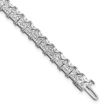 14K White Gold Vs/Si+ G+ Lab Grown Princess Diamond Tennis Bracelet