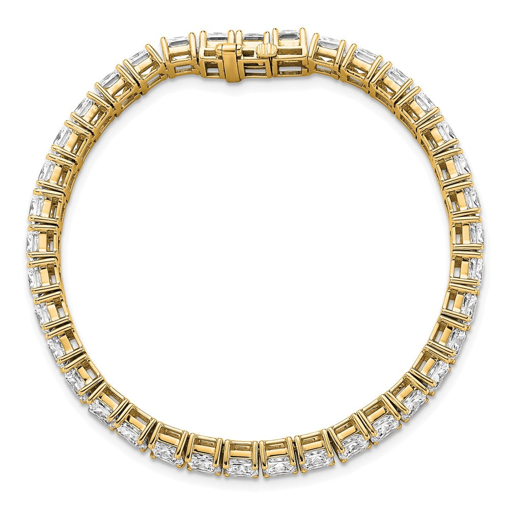 14K Yellow Gold Vs/Si+ G+ Lab Grown Princess Diamond Tennis Bracelet