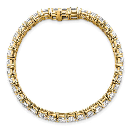 14K Yellow Gold Vs/Si+ G+ Lab Grown Princess Diamond Tennis Bracelet
