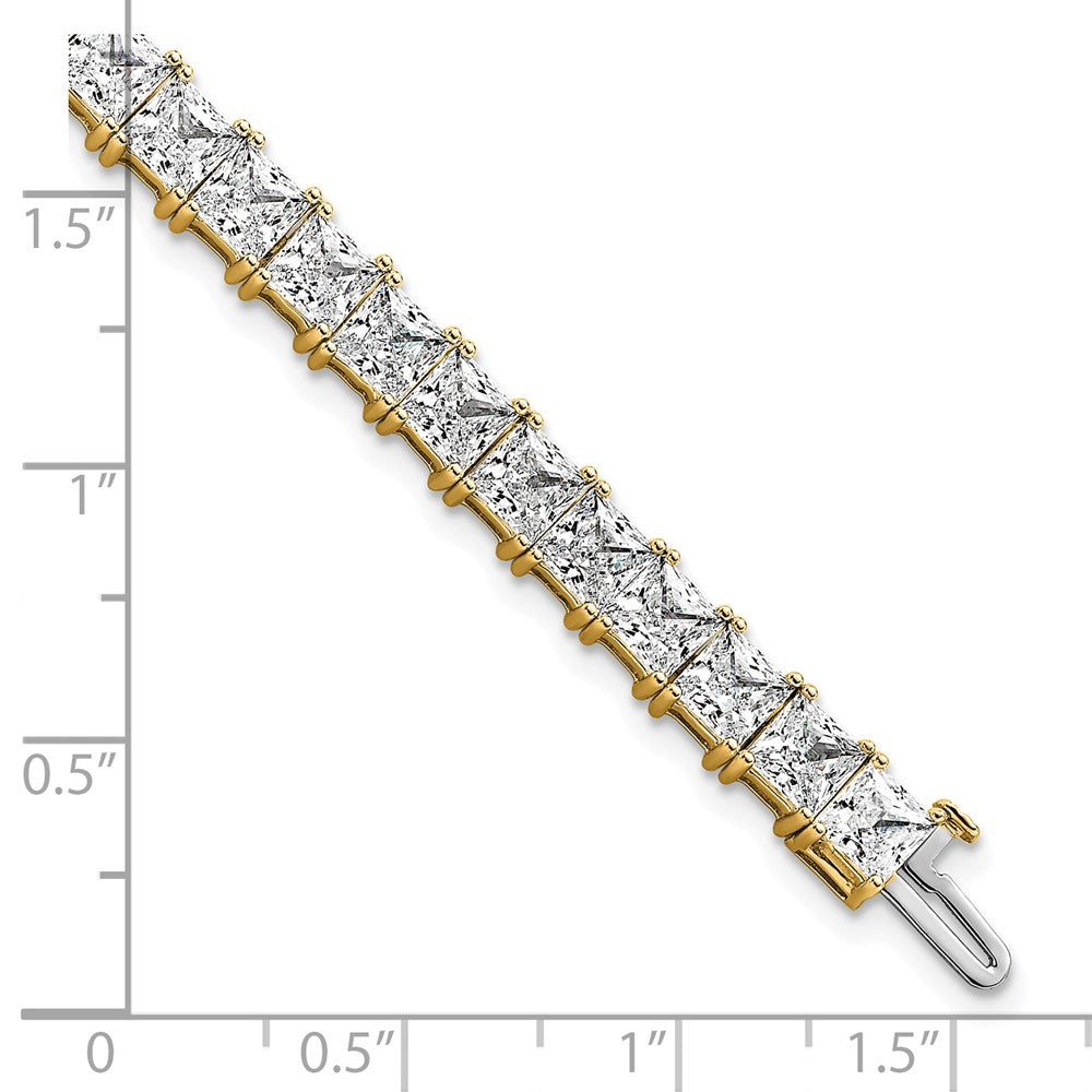 14K Yellow Gold Vs/Si+ G+ Lab Grown Princess Diamond Tennis Bracelet