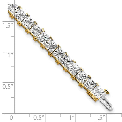 14K Yellow Gold Vs/Si+ G+ Lab Grown Princess Diamond Tennis Bracelet