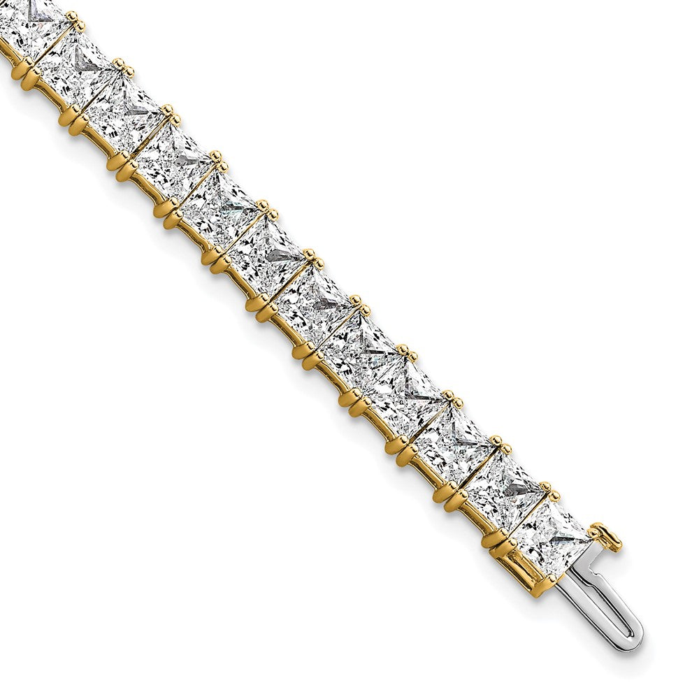 14K Yellow Gold Vs/Si+ G+ Lab Grown Princess Diamond Tennis Bracelet