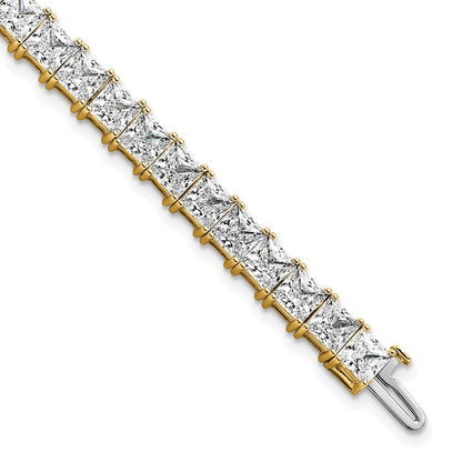 14K Yellow Gold Vs/Si+ G+ Lab Grown Princess Diamond Tennis Bracelet