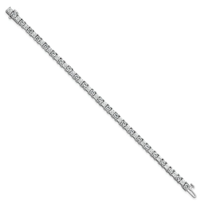 14K White Gold 10 Carat Lab Grown Diamond Vs/Si+ G+ Complete Princess And Round Tennis Bracelet