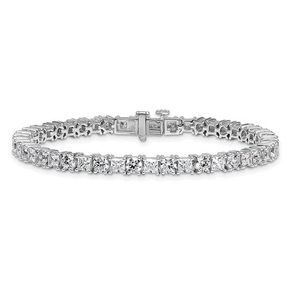 14K White Gold 10 Carat Lab Grown Diamond Vs/Si+ G+ Complete Princess And Round Tennis Bracelet