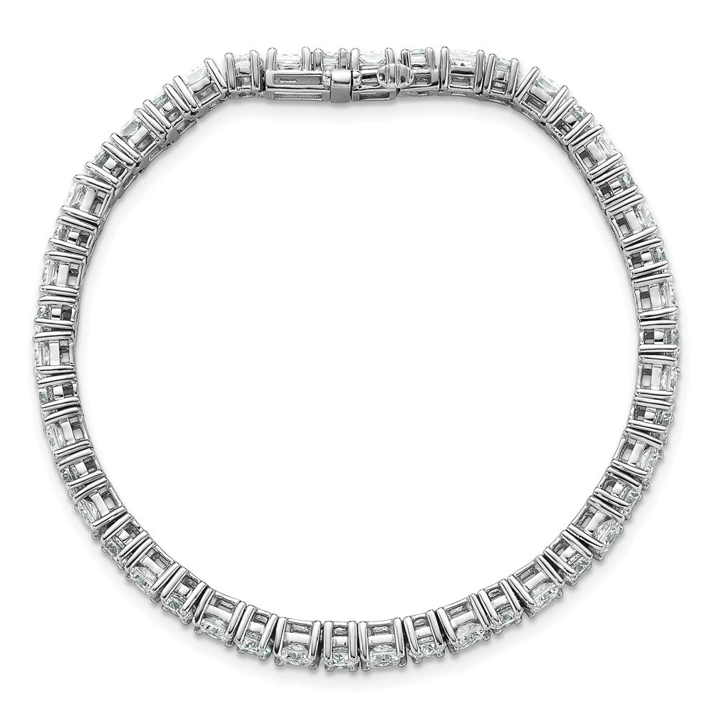 14K White Gold Wg Vs Def Cert. Lab Grown Princess And Round Diamond Tennis Bracelet