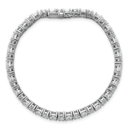 14K White Gold 10 Carat Lab Grown Diamond Vs+ F+ Complete Princess And Round Tennis Bracelet