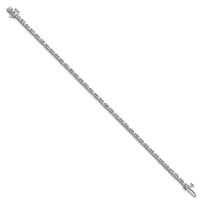 14K White Gold Wg Vs/Si+ G+ Lab Grown Princess And Round Diamond Tennis Bracelet