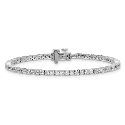 14K White Gold Wg Vs Def Cert. Lab Grown Princess And Round Diamond Tennis Bracelet