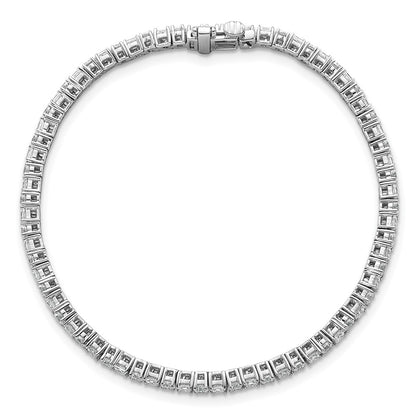 14K White Gold Wg Vs Def Cert. Lab Grown Princess And Round Diamond Tennis Bracelet